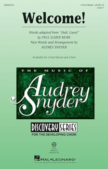 Welcome by Welsh Carol Tune - Snyder Audrey - Paul Elmer More for 3-Part Mixed and Piano