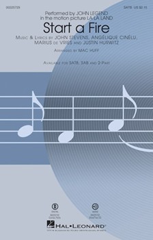 Start a Fire by De Vries Marius - Huff Mac - John Legend for SATB and Piano