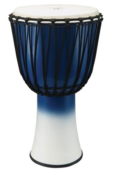 12 inch. Fiberglass Djembe - Rope Tuned - Blue & White Finish Tycoon Percussi 00229691