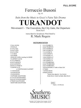 Turandot - Movement 1 from the Suite To Gozzi's Fairy Tale Drama by Busoni Ferruccio - Rogers Mark - for Score