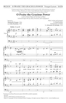 O Praise the Gracious Power by Larson Lloyd Troeger and Oxenham for SATB and Organ
