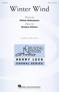 Winter Wind by Williams Brandon William Shakespeare for SATB and Piano
