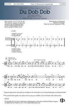 Du Dob Dob by Augustinas Vaclovas Lithuanian sutartine for SATB and Piano