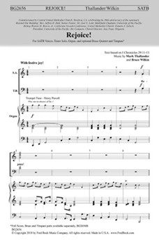 Rejoice by Thallander and Wilkin I Chronicles 29 for SATB and Organ