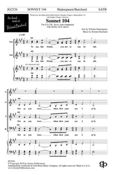 Sonnet 104 by Burchard Richard William Shakespeare for SATB divisi a cappella