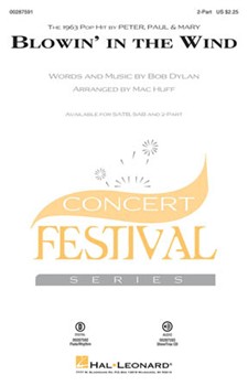 Blowin' in the Wind by Dylan Bob - Huff Mac - Peter Paul and Mary for 2-Part and Piano