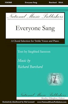 Everyone Sang by Burchard Richard Siegfried Sassoon for SSAA and Piano