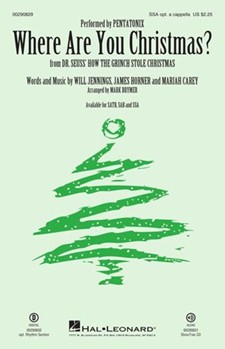 Where Are You Christmas by Horner and Jennings - Brymer Mark - Pentatonix for SSA and Piano