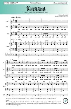 Kuenana by Gronich Shlomo - Grases Cristian - for SSA and Piano