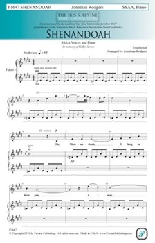 Shenandoah by Traditional - Rodgers Jonathan - for SSAA and Piano