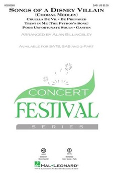 Songs of a Disney Villain by Various - Billingsley Alan - for SAB and Piano