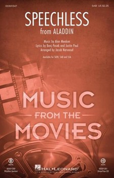 Speechless from Aladdin by Menken Alan - Narverud Jacob J - Naomi Scott for SAB and Piano