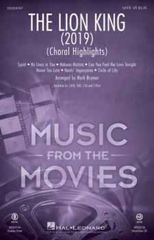 Lion King - 2019 - Choral Highlights by Various - Brymer Mark - for SATB and Piano