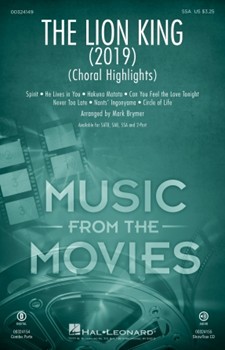 Lion King - 2019 - Choral Highlights by Various - Brymer Mark - for SSA and Piano
