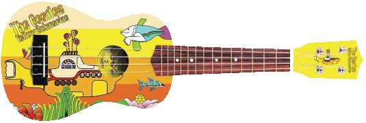 The Beatles Yellow Submarine Design Ukulele - Soprano Ukulele with Yellow Design