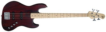 Element 4 Electric Bass - Trans-Red Finish - With Open Pore Maple Fretboard by for
