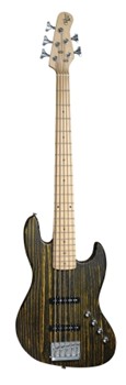 Element 5 Electric Bass with Yellow Burst Finish - With Open Pore Maple Fretboard by for