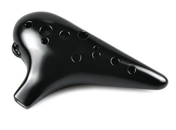 12-Hole Plastic Tenor Ocarina in C Major - Midnight Black by for