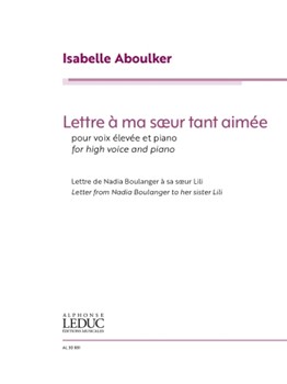 Lettre a ma soeur tant aimee - for High Voice and Piano