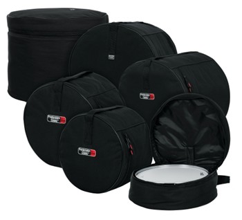 5-Piece Set of Padded Nylon Bags for Fusion Drum Set - for Fusion Drum Set