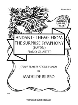 Andante From Surprise Symphony by Haydn Joseph - Bilbro - for 1 Piano 8 Hands