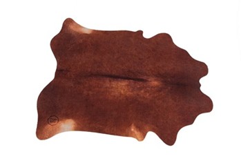 Vegan Cow Drum Mat 6' X 5.25' Betsy Red Brown - 6' X 5.25' Betsy Red Brown