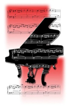 Recital Programs(blank)-black Piano/red for Teaching Aid (Piano - )