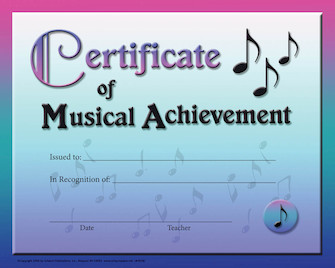 Certificate of Musical Achievement by for