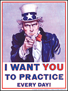 Uncle Sam Poster "I Want You To Practice Every Day!" N/A
