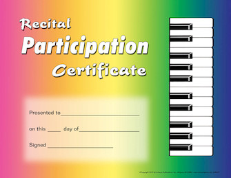 Recital Participation Certificate by for