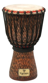 Hand-Carved Chiseled Orange Series Djembe by for