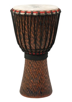 Hand-Carved Chiseled Orange Series Djembe by for