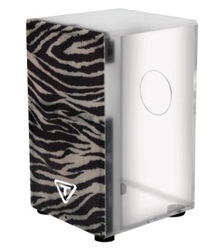 29 Series Clear Acrylic Cajon With Premium Fiberglass Front Plate - Zebra Design by for