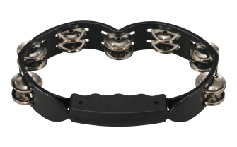 Black Hand Held Plastic Tambourine by for