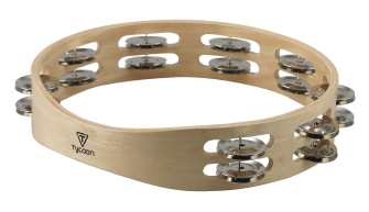 Double Row Wooden Tambourine by for