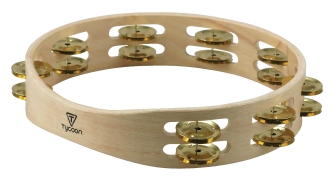 Double Row Wooden Tambourine by for