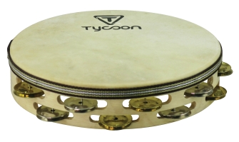 Double Row Headed Wooden Tambourine by for