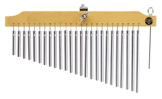 25 Chrome Chimes with Natural Finish Wood Bar by for