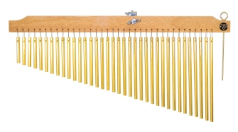 36 Gold Chimes with Natural Finish Wood Bar by for