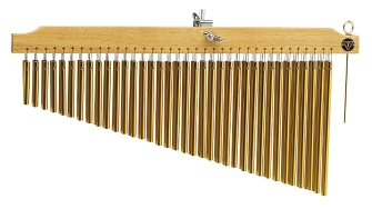 72 Gold Chimes with Natural Finish Wood Bar by for