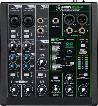 ProFX6v3 6 Channel Pro Effects Mixer With USB