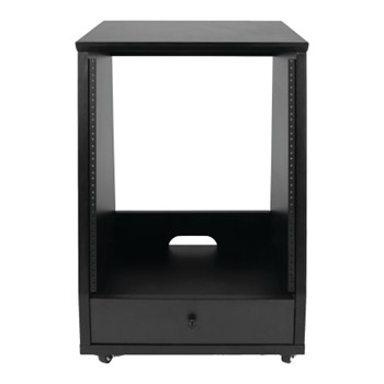 Frameworks Elite Furniture Series 12U Angled Studio Rack with Locking Casters - Standard Black Finish