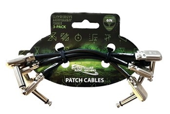 Hyperdrive Premium Instrument Patch Cables - 6 inch. (3-Pack) - Angle-Angle Connectors