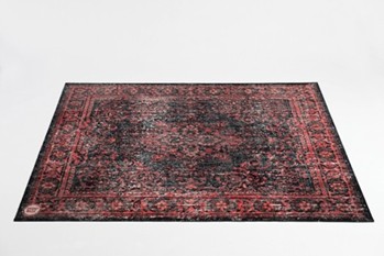 Vintage Persian Style Drum Rug 5.34' X 4.65' - Black Red