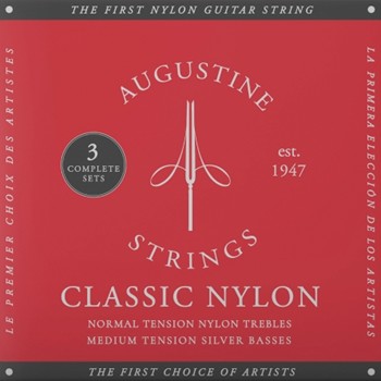 Classic Red 3-Pack Medium Tension Nylon Guitar Strings