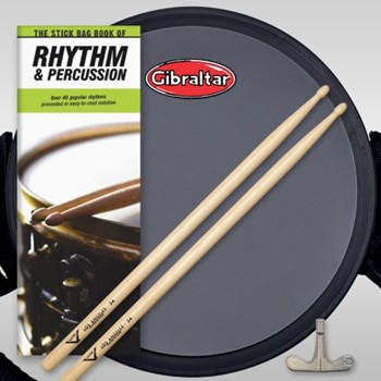 Drum Essential Accessories Pack - Includes Sticks, Practice Pad, Dampeners, Drum Key, and Tip Book