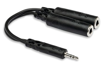 Y Cable, 3.5 Mm Trs To Dual 1/4 In Trsf