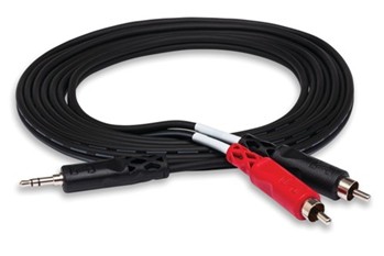 Stereo Breakout, 3.5 mm TRS to Dual RCA, 3 ft.