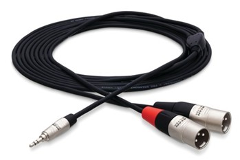 Pro Stereo Breakout, REAN 3.5 mm TRS to Dual XLR3M, 6 ft.