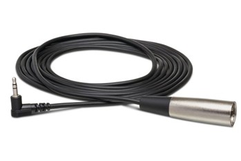 Camcorder Microphone Cable, Right-Angle 3.5 mm TRS to XLR3M, 1 ft.